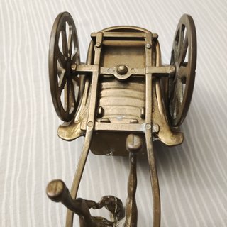 Caballo con Carruaje de Bronce Latón Vintage