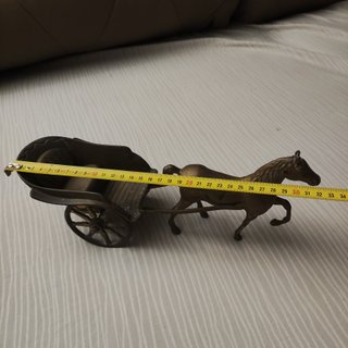 Caballo con Carruaje de Bronce Latón Vintage