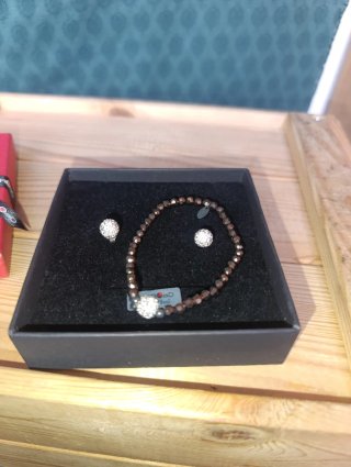 Conjunto Lotus Pendientes y Pulsera Plata 925