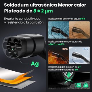 GONEO cable carga coche eléctrico tipo 2 11 kW 7m