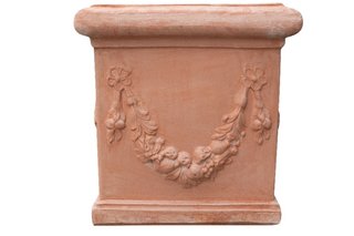 Vaso cubo festonato in Terracotta 100% Made in Ita