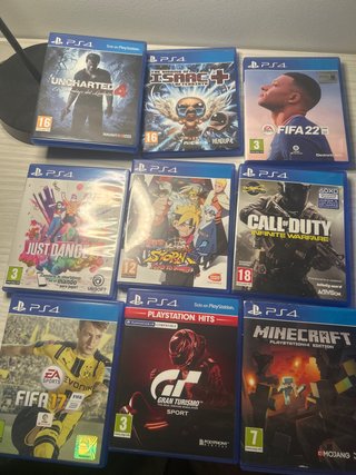 Pack Juegos PS4: Uncharted 4, FIFA 22, Minecraft