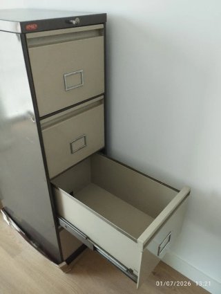 Archivador Roneo antiguo metal beige/gris
