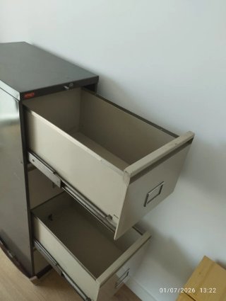 Archivador Roneo antiguo metal beige/gris