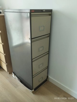 Archivador Roneo antiguo metal beige/gris
