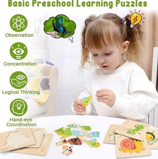 SIN ABRIR 16 piezas Puzzles de Madera