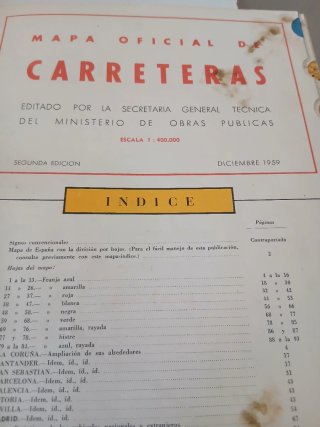ESPAÑA MAPA OFICIAL DE CARRETERAS.2 EDICIÓN 1959