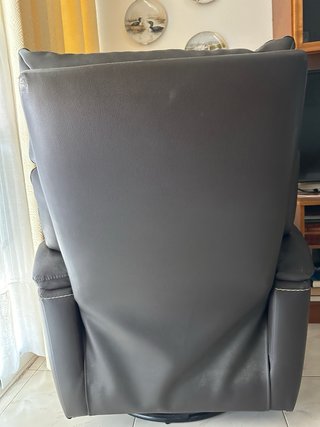 Sofá de piel negro ajustable