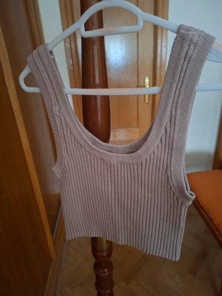 Top tirante ancho beige