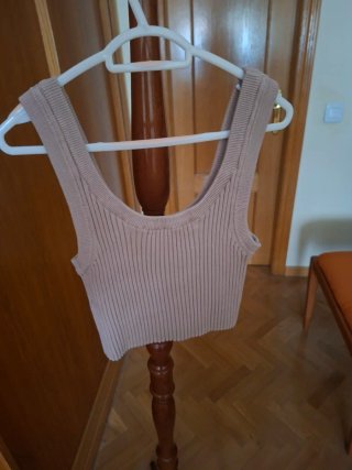 Top tirante ancho beige