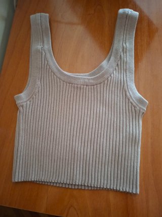 Top tirante ancho beige