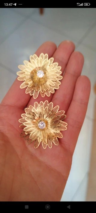 Orecchini filigrana dorata con strass