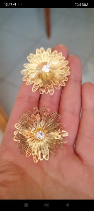 Orecchini filigrana dorata con strass