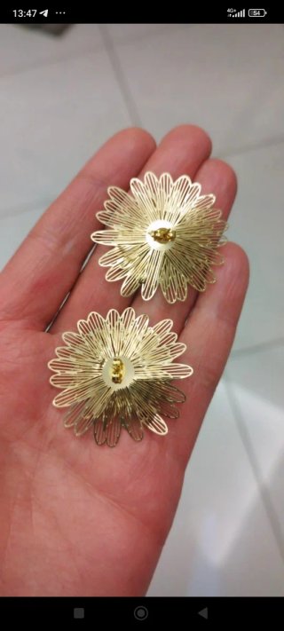 Orecchini filigrana dorata con strass