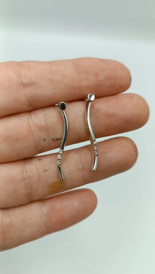 Pendientes oro blanco de 18kt.
