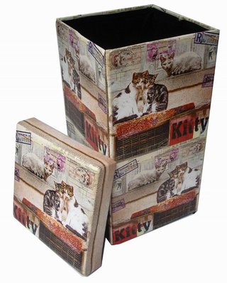 Pouf contenitore richiudibile in ecopelle · Tessut