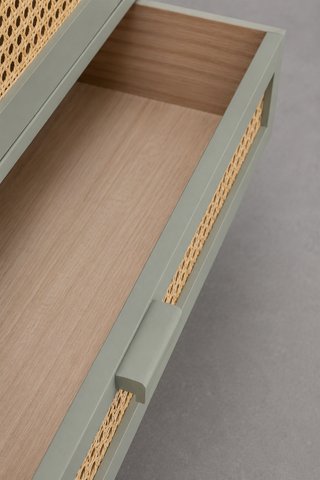 Armario Ralik Madera Natural Cajón Mimbre