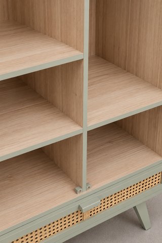 Armario Ralik Madera Natural Cajón Mimbre