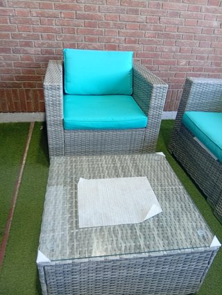 Conjunto Terraza Ratán y Cristal