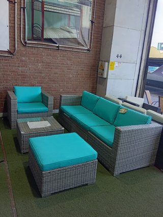 Conjunto Terraza Ratán y Cristal