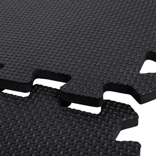 (Pack de 4)18 Piezas Suelo Esterilla Puzzle Negro