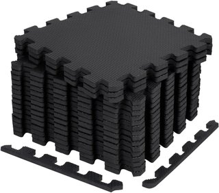 (Pack de 4)18 Piezas Suelo Esterilla Puzzle Negro