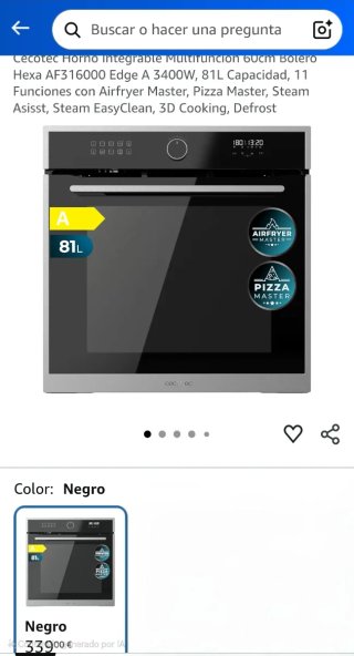 Horno Cecotec Multifunción 81L Negro