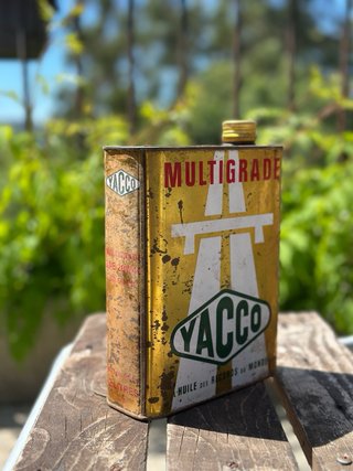 3 Latas de aceite vintage Mobil, McCulloch, Yacco