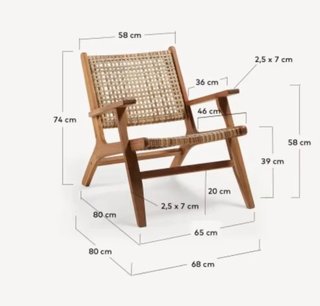 Sillón Grignoon de madera maciza de acacia