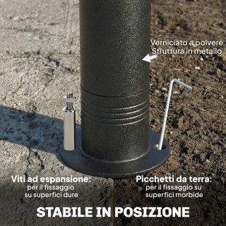 Gazebo da Giardino 3x3 m con Doppio Tetto, in Met