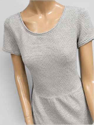 Vestido Caroll Texturizado Gris Talla XL