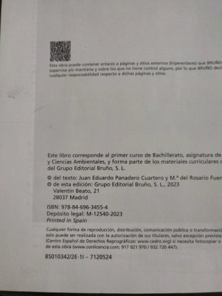 Biología, Geología y Ciencias Ambientales 1 Bac...
