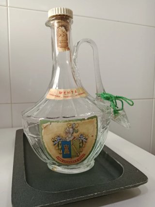 Botella Antigua Licor Menta Juan Serrano #12