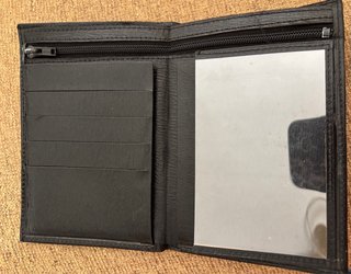 Cartera Billetera, monedero Negra Cuero