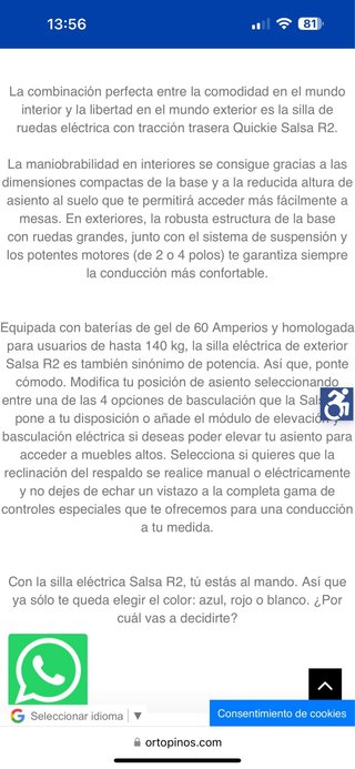 Silla de ruedas eléctrica SALSA R2