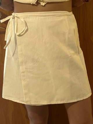 Falda Pareo Beige Talla Única. Algodón 100%