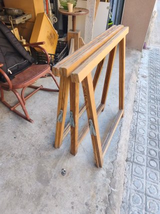 lote de 3 Caballetes de madera plegables