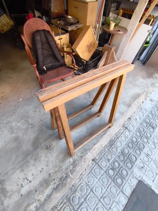 lote de 3 Caballetes de madera plegables