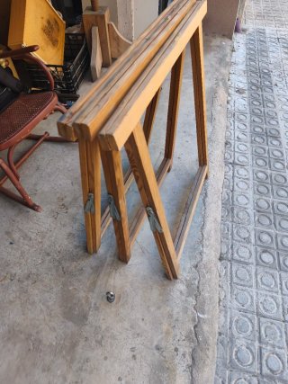 lote de 3 Caballetes de madera plegables