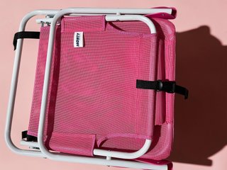 Silla de Playa Plegable Mochila con Cojín Rosa