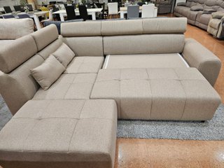 Sofá Chaise Longue Beige con Cama