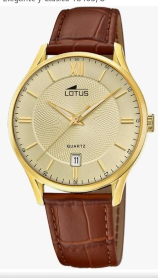 LOTUS Reloj Hombre Cuero Marrón y Dorado