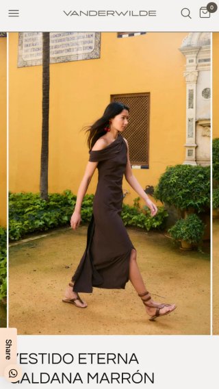Vestido midi marrón chocolate invitada boda fiesta