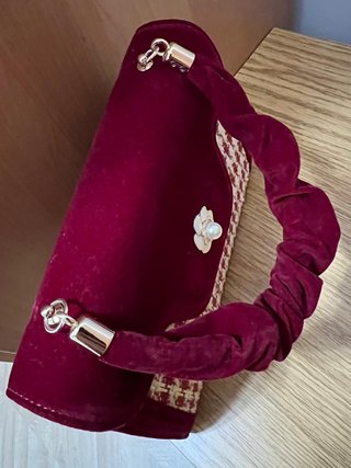 Bolso fiesta mujer terciopelo y perlas