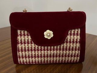 Bolso fiesta mujer terciopelo y perlas