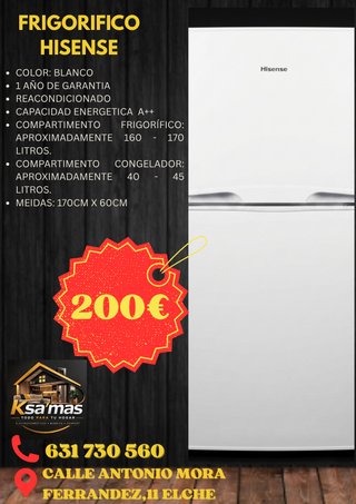 Frigorífico Hisense Blanco 170cm