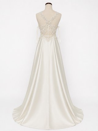 Vestido de Novia Beige Encaje y Satén