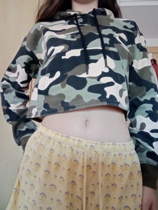 Sudadera Camuflaje Militar Crop Top