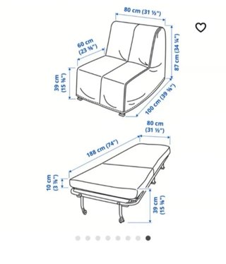 Sillón Cama Individual Ikea Blanco