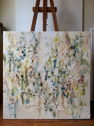 Cuadro abstracto GRANDE moderno salón 100x100cm